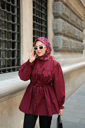 پیراهن حجاب زرشکی زنانه رگولار LOCCO - کد 945301297
