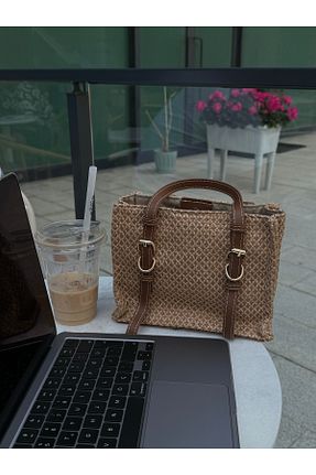 کیف دوشی قهوه ای زنانه حصیر Garrio - کد 945336091