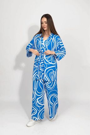 ست بالاتنه و پائین تنه آبی زنانه بافتنی Betimoda - کد 945370273