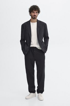شلوار سرمه ای مردانه پنبه ای Massimo Dutti - کد 465047534