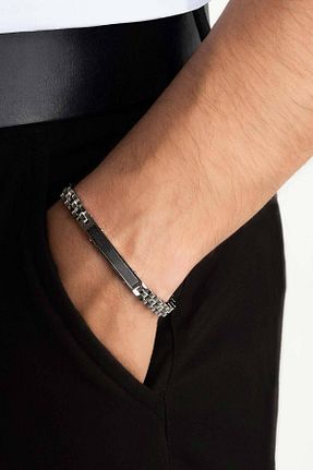دستبند استیل (فولاد) طوسی مردانه استیل ضد زنگ So Chic - کد 119543454