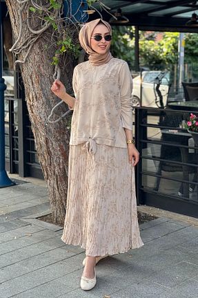 ست بالاتنه و پائین تنه حجاب بژ زنانه رگولار FUAT GÜRSEN - کد 945355778