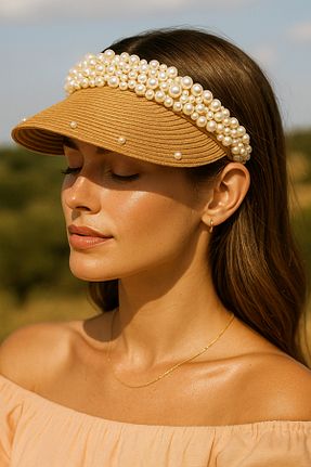کلاه قهوه ای زنانه حصیر Luminos Butik - کد 920514624