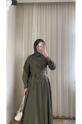 لباس حجاب خاکی زنانه کلوش W WARGA - کد 929525473