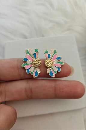 گوشواره جواهر رنگی فلزی KYOLA DESİGN - کد 945840154