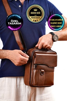 کیف دستی قهوه ای مردانه سایز متوسط CüzCan - کد 843778697