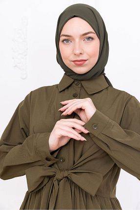 لباس حجاب خاکی زنانه رگولار BURCU TESETTÜR - کد 943636623
