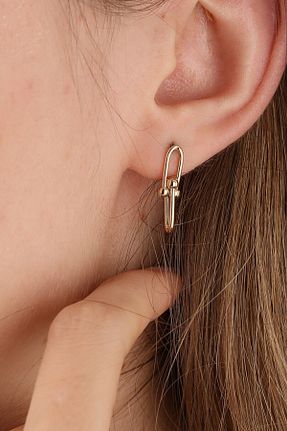 گوشواره طلا طلائی زنانه 14 عیار Kolyecik - کد 876888502