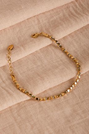 دستبند طلا زرد زنانه 14 عیار Safir Kuyumculuk - کد 775537242