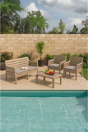 ست باغچه بژ پلاستیک MOBETTO - کد 131377785