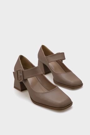 کفش پاشنه بلند کلاسیک قهوه ای زنانه چرم مصنوعی Capone Outfitters - کد 340831857