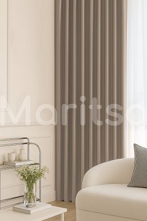 پرده زمینه بژ پلی استر MARİTSA - کد 220273756