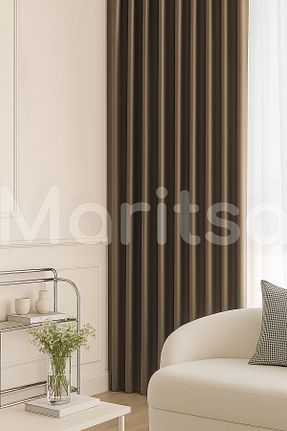 پرده زمینه قهوه ای پلی استر MARİTSA - کد 945454741