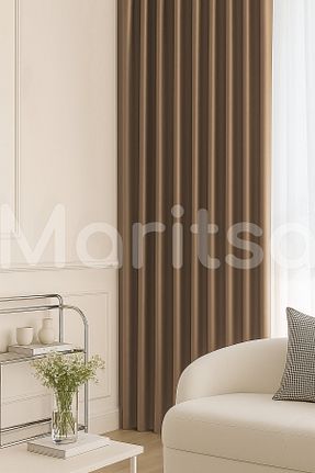 پرده زمینه قهوه ای پلی استر MARİTSA - کد 945206954