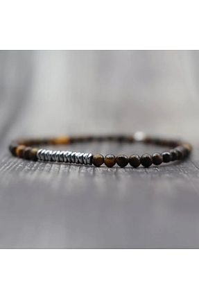 دستبند جواهر رنگی زنانه سنگ طبیعی ESK KEHRİBAR - کد 898824971