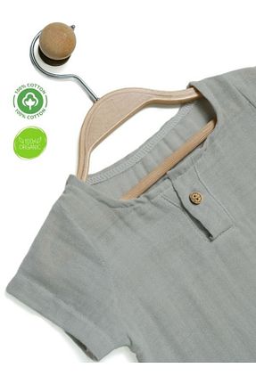 ست نوزادی طوسی بچه گانه پنبه ای DeviCoo - کد 935498836