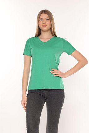 تیشرت سبز زنانه رگولار Tight Lady - کد 712671001