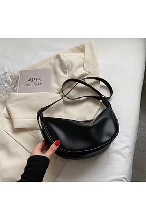 کیف دوشی مشکی زنانه چرم مصنوعی NBİBAGS - کد 895886620