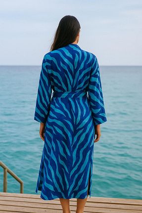کیمونو و کافتان آبی زنانه ویسکون Hayalet - کد 850454682