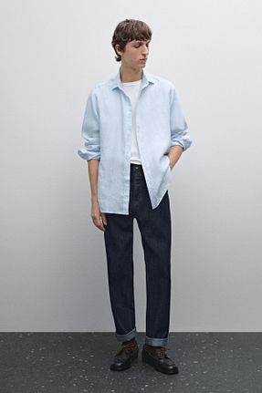 پیراهن آبی مردانه رگولار Massimo Dutti - کد 803449074