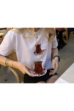 تیشرت سفید زنانه رگولار Disante - کد 937900241