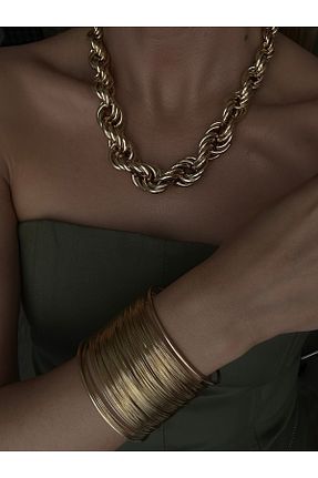 دستبند استیل (فولاد) زرد زنانه استیل ضد زنگ YOUES JEWELRY - کد 940904613