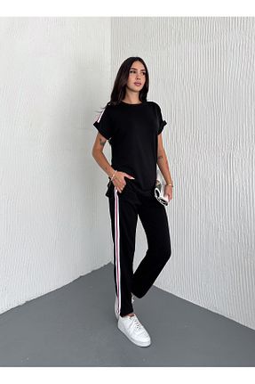 ست کرمکن اسپرت مشکی زنانه پنبه ای sportiness - کد 898808048