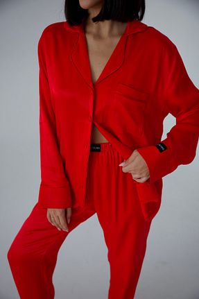 ست لباس راحتی قرمز زنانه گلدار COCCOLARSI - کد 896276999