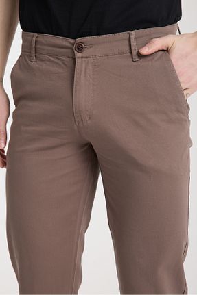 شلوار قهوه ای مردانه پنبه ای muzzo jeans - کد 920039131