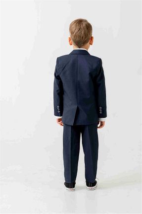 کت و شلوار سرمه ای بچه گانه یقه پرستوئی Zaziko Kids - کد 946359566