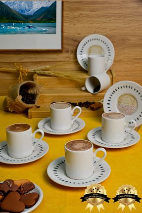 فنجان قهوه سفید 6 نفره Heda Porselen - کد 832440834