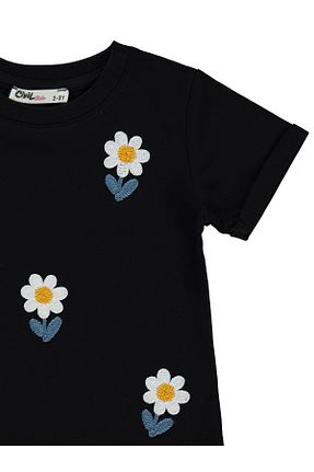 ست بالاتنه و پائین تنه مشکی بچه گانه بافت Civil Girls - کد 942297255