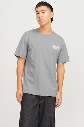 تیشرت طوسی مردانه رگولار Jack & Jones - کد 885031223
