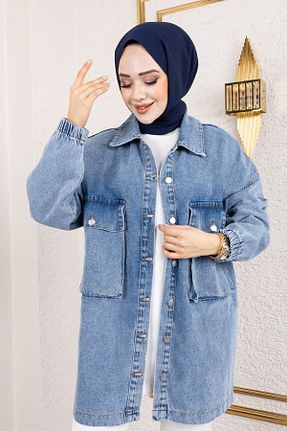 کت آبی زنانه اورسایز Tesettür Dünyası - کد 894003862