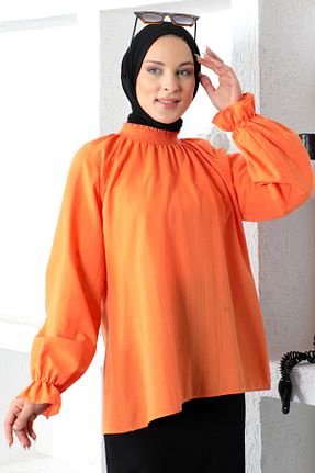 تونیک حجاب نارنجی زنانه پنبه پلی استر Tesettür Dünyası - کد 472310137