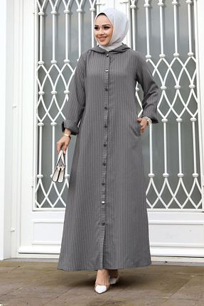 کلاه و ابایا طوسی زنانه پنبه پلی استر Tesettür Dünyası - کد 793600802