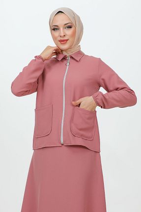 ست بالاتنه و پائین تنه حجاب صورتی زنانه رگولار Tesettür Dünyası - کد 788972775