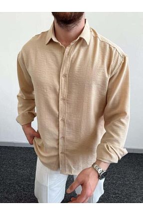 پیراهن بژ مردانه اورسایز MENOFOURSWEAR - کد 900495784