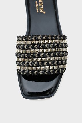 دمپائی مشکی زنانه چرم مصنوعی Capone Outfitters - کد 238437984