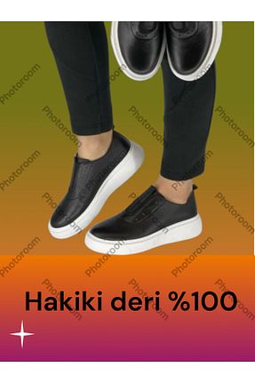 کفش کژوال مشکی زنانه چرم خالص POOMA - کد 759353131
