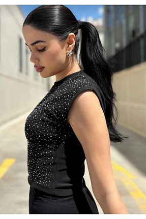 تونیک مشکی زنانه بافت BALCOLLECTİON - کد 946707423