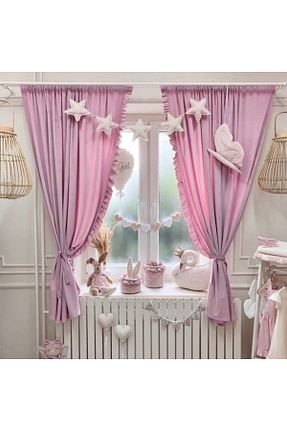 پرده زمینه صورتی کتان Sister Home Design - کد 937439075