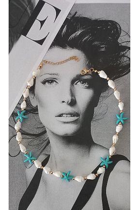 گردنبند جواهر آبی زنانه پوسته BNGaksesuar - کد 871519707