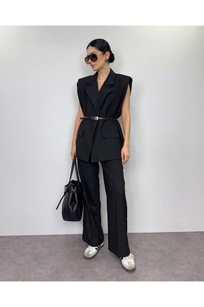 جلیقه مشکی زنانه اورسایز DEQ FASHION - کد 900428235