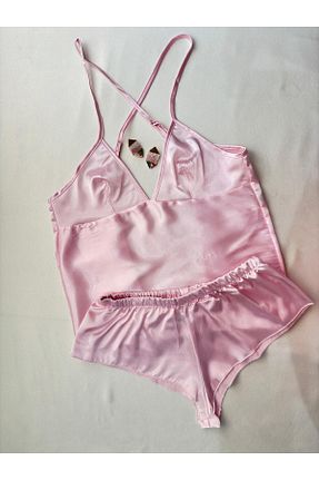 ست لباس راحتی صورتی زنانه ساده İNKO İÇ GİYİM - کد 944828709