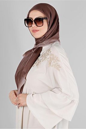 روسری قهوه ای پلی استر Alvina - کد 801113985