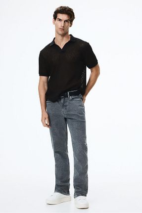 شلوار جین طوسی مردانه پاچه لوله تفنگی H&M - کد 935858058