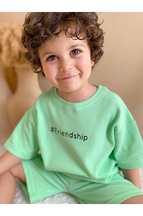 ست بالاتنه و پائین تنه سبز بچه گانه بافت MiaBaby - کد 824197329
