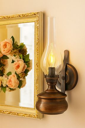 چراغ دیواری قهوه ای فلزی Tel Lighting - کد 34499870