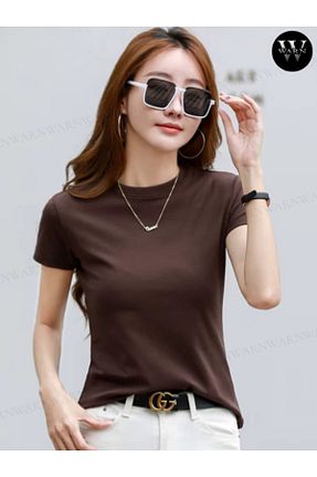 تیشرت قهوه ای زنانه اسلیم فیت warn - کد 946611064